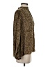 FRAME 100% Silk Animal Print Brown Long Sleeve Silk Top Size S - photo 4