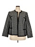 Kasper 100% Polyester Houndstooth Black Jacket Size 18 - photo 1