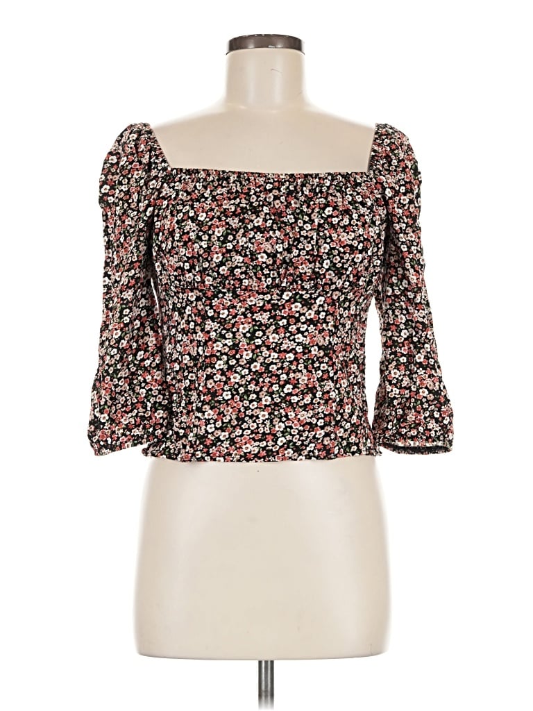 Pre-owned By & By 3/4 Sleeve Blouse In Black