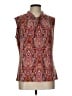 Tahari Paisley Burgundy Sleeveless Blouse Size L - photo 1