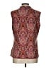 Tahari Paisley Burgundy Sleeveless Blouse Size L - photo 2