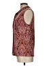 Tahari Paisley Burgundy Sleeveless Blouse Size L - photo 5