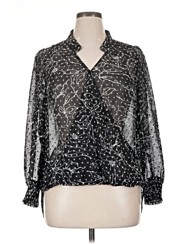 Olivia Grey Long Sleeve Blouse (view 1)