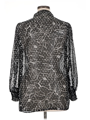 Olivia Grey Long Sleeve Blouse (view 2)