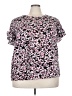 Lane Bryant 100% Polyester Floral Pink Short Sleeve Blouse Size 22 - photo 1