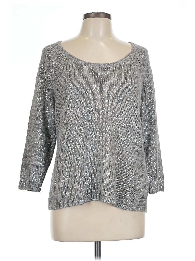 Pre-owned Eileen Fisher Pullover Sweater In Silver