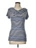 Max Studio Blue Short Sleeve Top Size L - photo 1