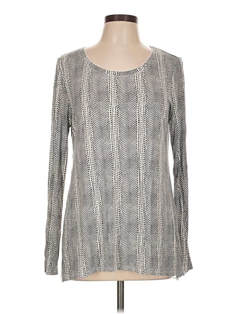 Pre-owned Apt. 9 Long Sleeve Blouse In Gray