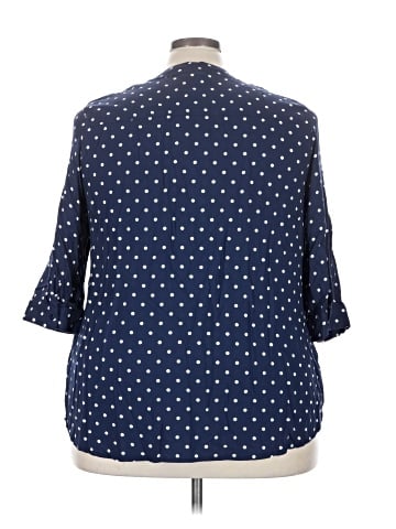 Woman Within 3/4 Sleeve Button-Down Shirt (view 2)