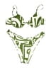 Lulus Graphic Green Two Piece Swimsuit Size M - photo 1