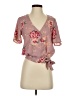 Xhilaration 100% Polyester Pink Short Sleeve Blouse Size S - photo 1