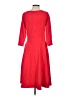 Lands' End Solid Red Casual Dress Size S - photo 2
