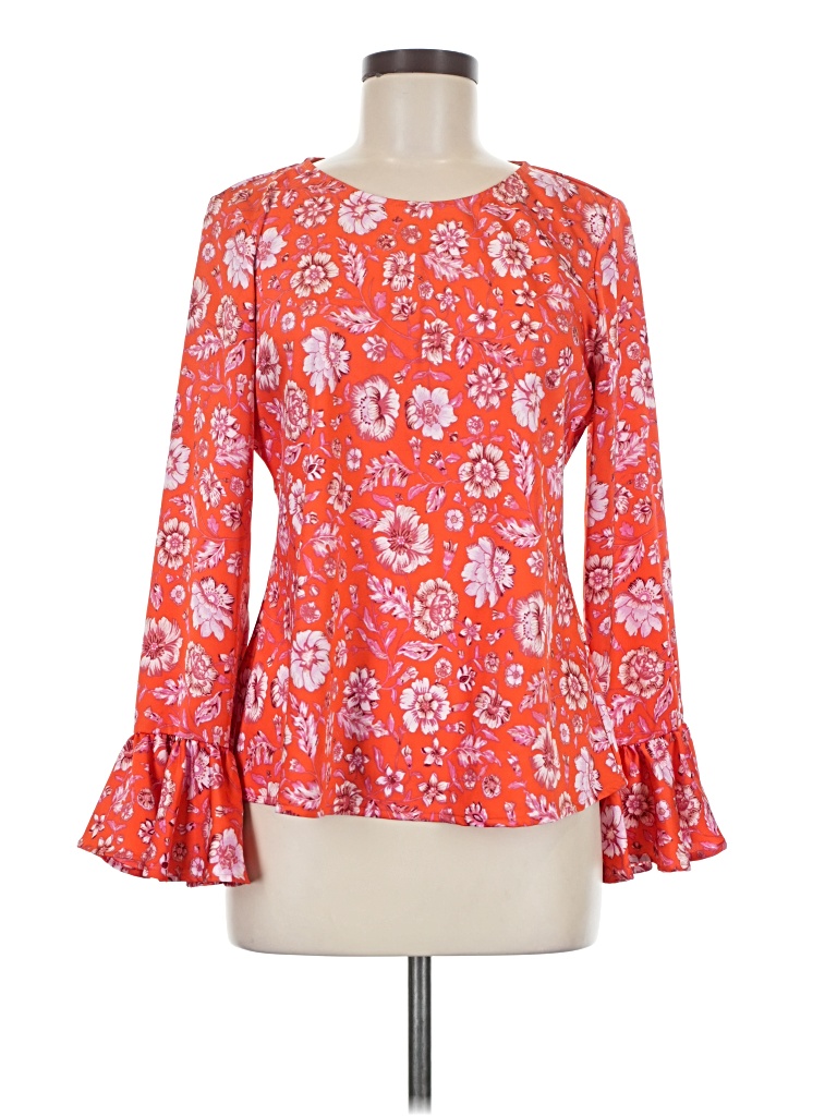Pre-owned Jcrew Long Sleeve Blouse In Orange
