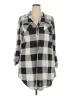 White Mark 100% Polyester Checkered-gingham Gray 3/4 Sleeve Blouse Size 2X - photo 1
