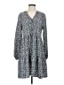 Nine West 100% Polyester Print Gray Casual Dress Size S - photo 1