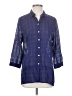 J.Jill Solid Blue 3/4 Sleeve Button-Down Shirt Size S - photo 1