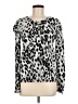 Ann Taylor LOFT Animal Print Silver Long Sleeve Blouse Size M - photo 1