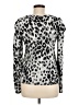Ann Taylor LOFT Animal Print Silver Long Sleeve Blouse Size M - photo 2