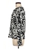 Ann Taylor LOFT Animal Print Silver Long Sleeve Blouse Size M - photo 5