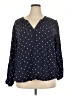 Old Navy 100% Rayon Polka Dots Blue 3/4 Sleeve Blouse Size XXL - photo 1