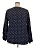 Old Navy 100% Rayon Polka Dots Blue 3/4 Sleeve Blouse Size XXL - photo 2