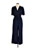 Fraiche by J 100% Polyester Solid Blue Jumpsuit Size L - photo 1