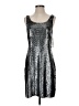 Rebecca Taylor 100% Polyester Metallic Silver Cocktail Dress Size 2 - photo 1