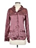 Ambrielle 100% Polyester Stripes Burgundy Long Sleeve Blouse Size S - photo 1