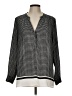 Rose + Olive 100% Polyester Houndstooth Black Long Sleeve Blouse Size L - photo 1