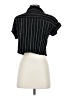 Mi ami 100% Rayon Stripes Black Short Sleeve Blouse Size S - photo 2