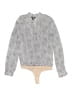Paige 100% Polyester Gray Long Sleeve Blouse Size S - photo 1