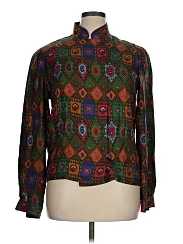 Carlisle Long Sleeve Silk Top (view 1)