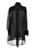 Black Label by Chico's 100% Polyester Black 3/4 Sleeve Blouse Size 2 - photo 2