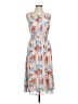 Halogen 100% Polyester Print Blue Casual Dress Size L - photo 1