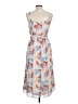 Halogen 100% Polyester Print Blue Casual Dress Size L - photo 2