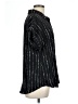 Timeson 100% Polyester Stripes Black Short Sleeve Blouse Size L - photo 4