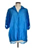 Intro Blue 3/4 Sleeve Button-Down Shirt Size M - photo 1