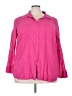 Talbots 100% Cotton Pink 3/4 Sleeve Button-Down Shirt Size 3X - photo 1