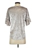 Caution to the Wind Metallic Silver Short Sleeve Top Size S - photo 2