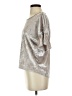 Caution to the Wind Metallic Silver Short Sleeve Top Size S - photo 5