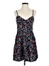 Express 100% Rayon Floral Blue Casual Dress Size S - photo 1