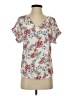 Hippie Rose 100% Polyester Floral Ivory Short Sleeve Blouse Size S - photo 1