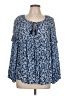 Old Navy 100% Rayon Blue 3/4 Sleeve Blouse Size L - photo 1