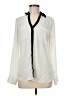 Express 100% Polyester Ivory Long Sleeve Blouse Size M - photo 1
