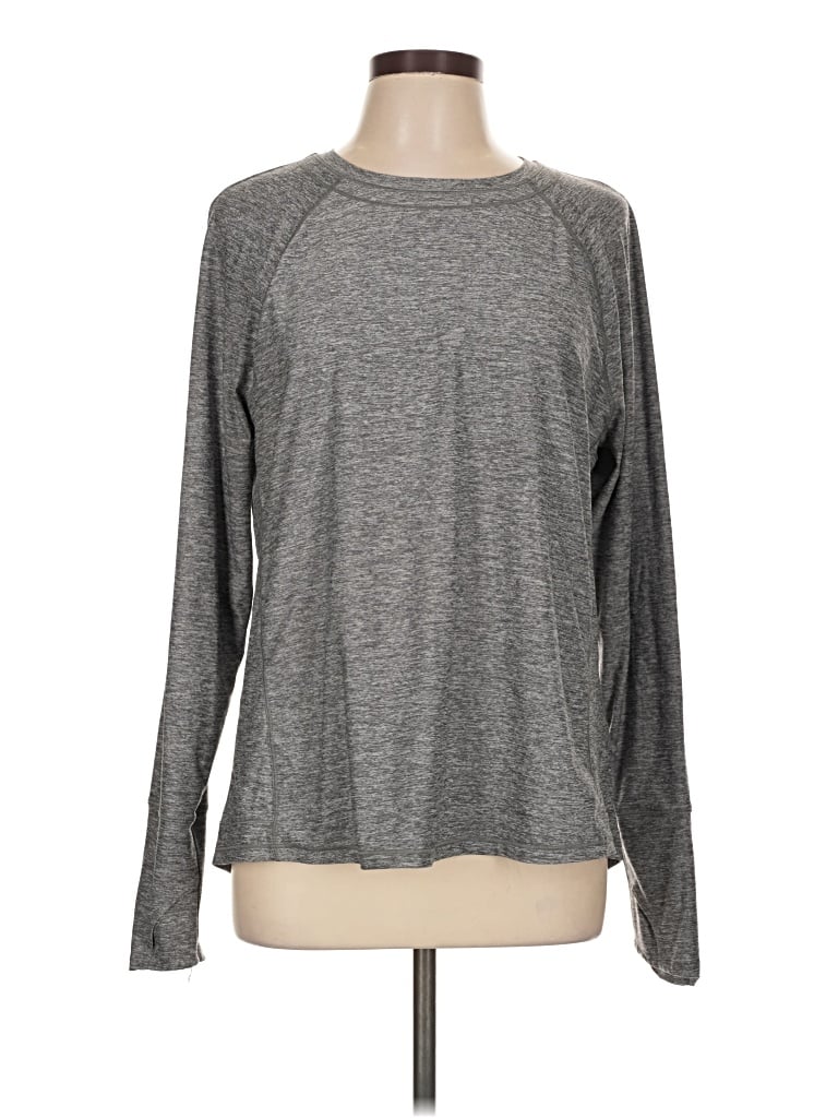 Pre-owned Athleta Long Sleeve T-shirt In Gray