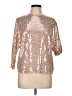 River Island Silver 3/4 Sleeve Top Size 10 - photo 1