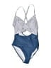 EOMENIE Stripes Blue One Piece Swimsuit Size XL - photo 1