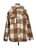 Aqua 100% Polyester Plaid Brown Coat Size M - photo 1