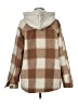Aqua 100% Polyester Plaid Brown Coat Size M - photo 2