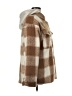Aqua 100% Polyester Plaid Brown Coat Size M - photo 4